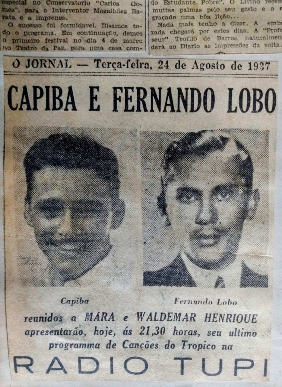 Matéria de Jornal com amigo e parceiro Fernando Lobo (pai do músico Edú Lobo)
